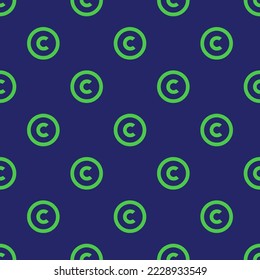 Seamless repeating copyright flat icon pattern, st. patrick's blue and paris green color. Design for wrapping paper or postcard.