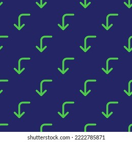 Seamless repeating corner left down flat icon pattern, st. patrick's blue and paris green color. Design for wrapping paper or postcard.