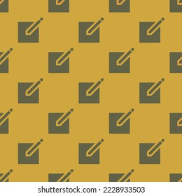 Seamless repeating create sharp flat icon pattern, satin sheen gold and umber color. Design for wrapping paper or postcard.