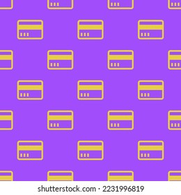 Patrón de icono plano de tarjeta de crédito de repetición sin inconvenientes, color añil de lavanda y color de tormenta de arena. Diseño para postal.