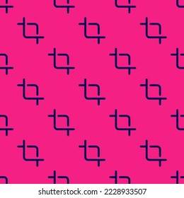 Seamless repeating crop outline flat icon pattern, vivid cerise and oxford blue color. Design for wrapping paper or postcard.