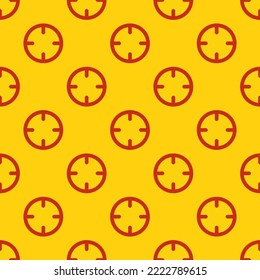 Seamless Repeating Crosshair Flat Icon Pattern, Yellow (ncs) And Dark Pastel Red Color. Design For Wrapping Paper Or Postcard.