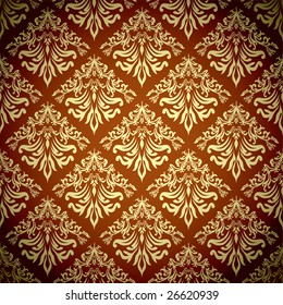 Diseño de repetición sin igual en naranja y amarillo con concepto floral