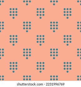 Seamless repeating dialpad flat icon pattern, light salmon pink and teal blue color. Background for banner.