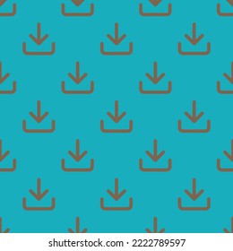 Patrón de icono plano de descarga, verde de mar claro y color de número crudo. Diseño para envolver papel o postal.
