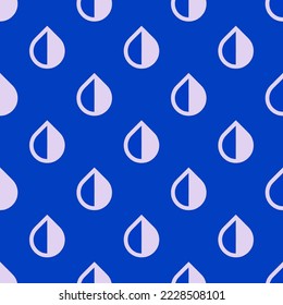 Seamless repeating drop invert flat icon pattern, royal azure and pale lavender color. Design for wrapping paper or postcard.