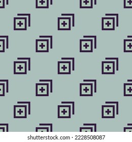Seamless repeating duplicate flat icon pattern, ash grey and onyx color. Design for wrapping paper or postcard.
