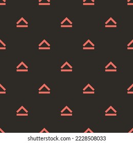 Seamless repeating eject flat icon pattern, black leather jacket and terra cotta color. Design for wrapping paper or postcard.