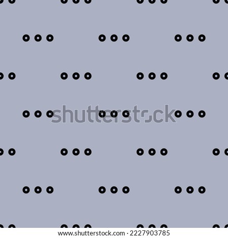 Seamless repeating ellipsis horizontal outline flat icon pattern, wild blue yonder and black color. Design for wrapping paper or postcard.