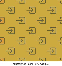 Seamless repeating enter outline flat icon pattern, satin sheen gold and umber color. Design for wrapping paper or postcard.