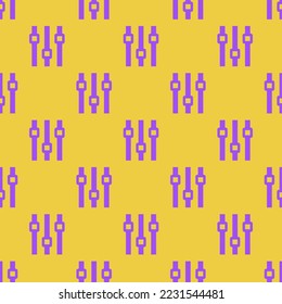 Seamless repeating equalizer v flat icon pattern, sandstorm and lavender indigo color. Background for logo design.