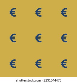 Patrón de ícono plano de eur, amarillo indio y azul de san patrick. Fondo de la tarjeta de visita.