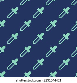 Seamless repeating eyedropper flat icon pattern, st. patrick's blue and pearl aqua color. Design for postcard.