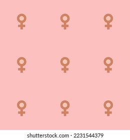 Nahtlose sich wiederholende weibliche flache Icon Muster, Tee Rose (Rose) und blasser Kupfer Farbe. Hintergrund für das Musikblatt.