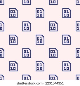 Seamless repeating file binary flat icon pattern, linen and st. patrick's blue color. Background for poster.
