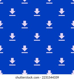Seamless repeating file download flat icon pattern, royal azure and pale lavender color. Design for wrapping paper.