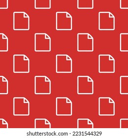 Seamless repeating file empty flat icon pattern, persian red and white smoke color. Background for business card.