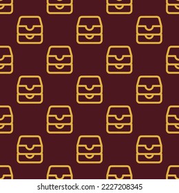 La bandeja de archivos de repetición perfecta apiló un patrón de icono plano de contorno, siena oscura y color marrón de carne. Diseño para envolver papel o postal.