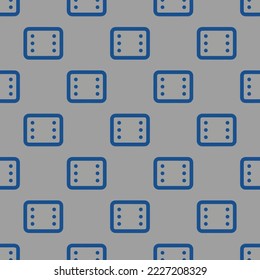 Seamless repeating film flat icon pattern, dark gray and yale blue color. Design for wrapping paper or postcard.