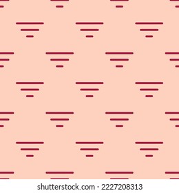 Seamless repeating filter outline flat icon pattern, peach puff and deep carmine color. Design for wrapping paper or postcard.