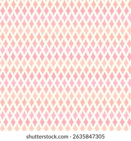 Seamless repeating geometric background featuring a delicate diamond lattice design in pastel pink and beige tones, flat design for textile print, digital paper, scrapbooking, packaging.