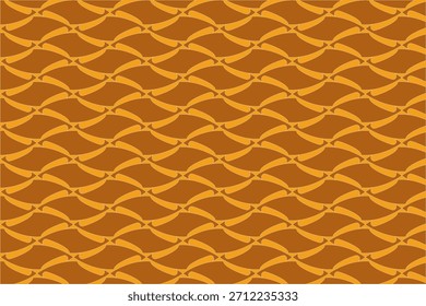 A seamless repeating geometric design featuring curved, wave-like shapes in warm shades of brown and orange. The interlocking forms resemble stylized scales or overlapping leaves, producing a rhythmic and organic texture. Ideal for use in wallpapers, textiles, and decorative art, this pattern conveys a natural yet modern aesthetic with depth, symmetry, and visual harmony.
