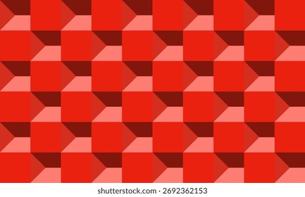 Seamless repeating geometric pattern of red cubes.