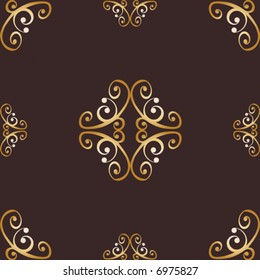 Seamless, repeating gold and brown design background