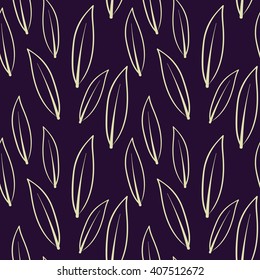 A seamless repeating hand drawn leaf pattern