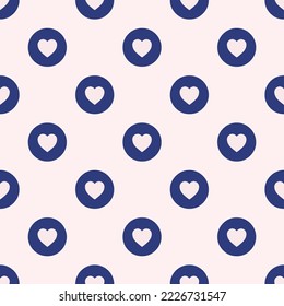 Seamless repeating heart circle sharp flat icon pattern, linen and st. patrick's blue color. Background for office.