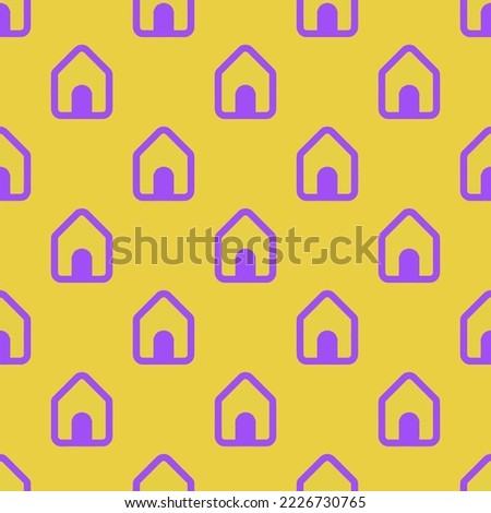 Seamless repeating home alt flat icon pattern, sandstorm and lavender indigo color. Background for music sheet.