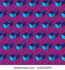 Seamless repeating isometric pattern of cubes