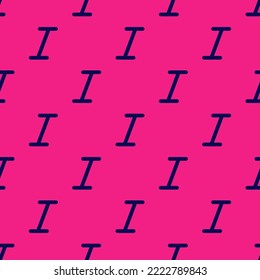 Seamless repeating italic flat icon pattern, vivid cerise and oxford blue color. Design for wrapping paper or postcard.