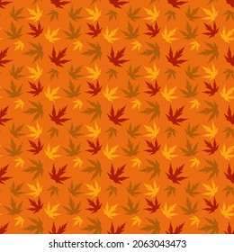 Seamless repeating maple leaves pattern