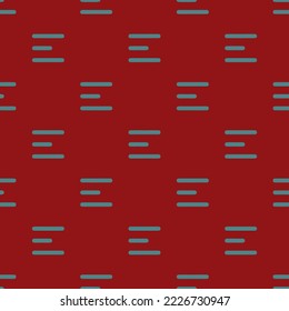 Seamless repeating menu left alt flat icon pattern, ruby red and teal blue color. Design for notes.