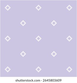 Seamless repeating minimalist background with light purple base and simple diamond shapes. Great for fabric, stationery, wrapping paper, wallpapers, kids themes, and digital textures