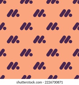 Seamless repeating monday flat icon pattern, light salmon and purple taupe color. Background for login page.