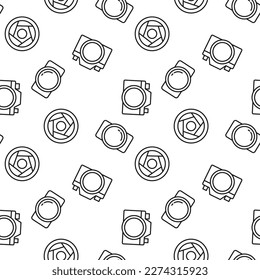 Seamless repeating monochrome pattern of camera shutter, photo camera. Perfect for web sites, apps, shops, backgrounds, wallpapers