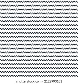 Seamless repeating monochrome pattern with hand drawn wavy lines on white background for surface design and other design projects
