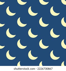 Seamless repeating moon sharp flat icon pattern, dark slate gray and blond color. Background for banner.