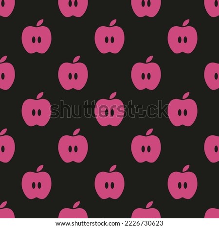 Seamless repeating nutrition flat icon pattern, dark jungle green and fuchsia rose color. Background for desktop.