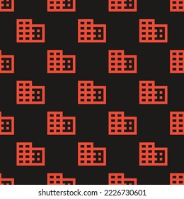 Seamless repeating organisation flat icon pattern, dark jungle green and carmine pink color. Background for music sheet.