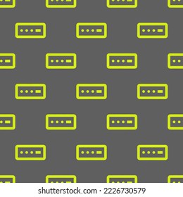 Seamless repeating password flat icon pattern, dim gray and pear color. Background for poster.