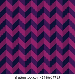 seamless repeating pattern of 3d style zig zag broken lines in purple and dark purple