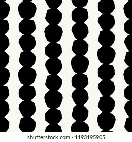 Seamless repeating pattern with abstract geometric shapes in black and white. Wall art, greeting card, textile, packaging design.