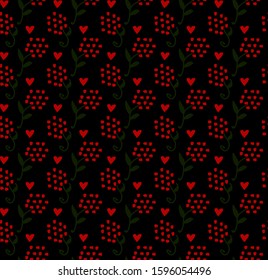 Seamless repeating pattern. abstract shapes with Red, Green and Black. Abstract contemporary collage style poster, wallpaper, fabric, packaging  and other textile products. 