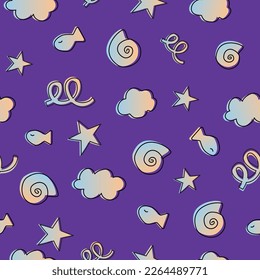 Seamless repeating pattern with abstract shapes. Abstract contemporary collage style poster, wallpaper, fabric, packaging design.