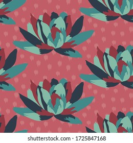 seamless repeating pattern with abstract water lilies