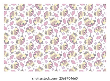 Seamless repeating pattern with adorable unicorn on white background. Design for printing on a t-shirt, poster, banner. Beautiful print for t-shirt, shopper, notebooks, covers, posters and cards