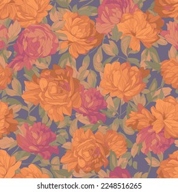 Seamless repeating pattern of all kinds of flowers